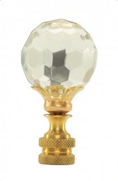 ROUND CRYSTAL LAMP FINIAL WITH