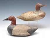 TWO AMERICAN WOODEN DUCK DECOYS.