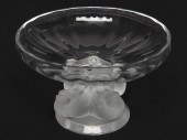 LALIQUE GLASS BOWL ON BIRD-FORM