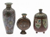 3 SMALL CLOISONNE VASES3 Small