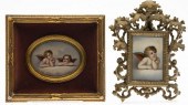 2 PORCELAIN PLAQUES OF PUTTI, 19TH