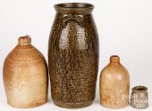 FOUR PIECES OF STONEWARE, 19TH