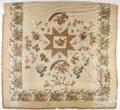 EARLY BRODERIE PERSE BEDCOVEREarly
