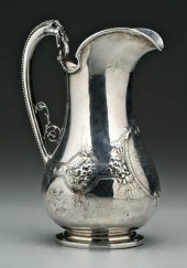 Pinckney coin silver pitcher, inscribed