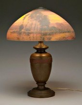 Handel reverse painted lamp, vasiform