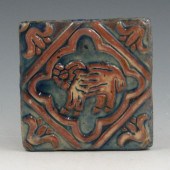 Moravian tile with animal design