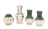 Four Mexican Silverplate Vases