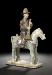 Chinese Glazed Pottery Equestrian