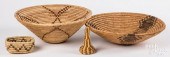 FOUR NATIVE AMERICAN INDIAN BASKETRY