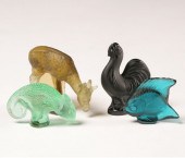 Lot of four Lalique art glass animals: