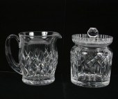 Waterford crystal pitcher and biscuit