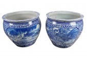 PAIR OF LARGE BLUE & WHITE CHINESE