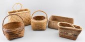 FIVE AMERICAN INDIAN BASKETS MID-