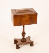A George IV mahogany teapoy/workbox,