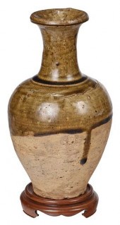 EARLY CHINESE OLIVE BROWN GLAZE