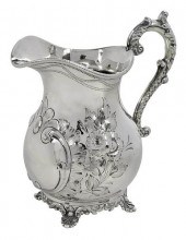 SOUTHERN COIN SILVER PITCHER, SAMUEL