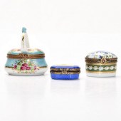 THREE COLLECTIBLE LIMOGES BOXESHandpainted