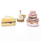 THREE COLLECTIBLE LIMOGES BOXESHandpainted;