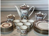A Russian porcelain tea set, all