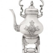 An American Silver Kettle on Lampstand
20th