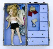 Vintage Composition Doll in Trunk