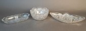 LIBBEY CUT CRYSTAL FRUIT BOWL AND
