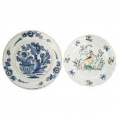 ENGLISH DELFTWARE PLATE & FRENCH
