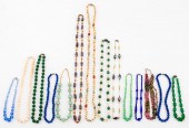 GROUP OF CRYSTAL & GLASS BEADED