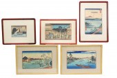COLLECTION OF 5 JAPANESE WOOD BLOCK