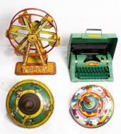 A GROUP OF TIN-LITHO TOYS AND A