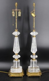 A FINE ANTIQUE PAIR OF ROCK CRYSTAL