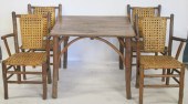 ADIRONDACK GAME TABLE & 4 CHAIRS.