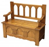 FRENCH OAK BENCH WITH STORAGEFrench