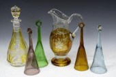 (6) COLLECTION OF ART GLASS TABLEWARE,