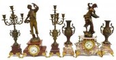(6) TWO FRENCH FIGURAL CLOCKS &