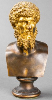 19TH C. GILT BRONZE BUST OF LUCIUS