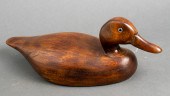 WOODEN DUCK DECOY WITH GLASS EYES