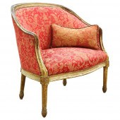 LOUIS XVI STYLE GILTWOOD FAUTEUIL