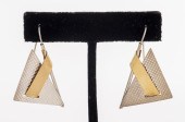 ABSTRACT SILVER & BRASS GEOMETRIC