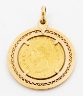 ITALIAN 22K 1882 GOLD COIN 18K