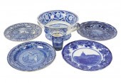 GROUP OF STAFFORDSHIRE BLUE HISTORICAL