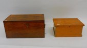 (2) DOVETAILED WOODEN BOXES. 19TH