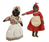 (2) Black Americana rag dolls,