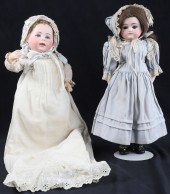 (2) Bisque porcelain dolls, c/o