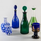 GROUP OF ENGLISH COLORED GLASS