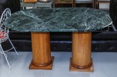 VICTORIAN STYLE MARBLE TOP CONFERENCE