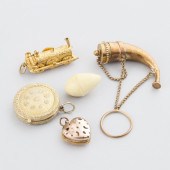 Five Victorian Gilt Metal and Ivory