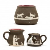 THREE PISGAH FOREST POTTERY CAMEO