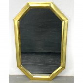 Decorator Brass Framed Wall Mirror.