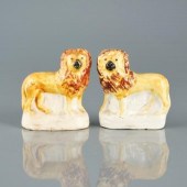 PAIR 19TH C. STAFFORDSHIRE POTTERY
